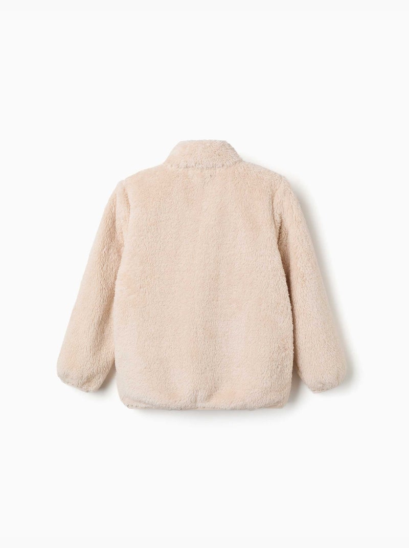 Chaqueta en sherpa con cierre de cremallera Blanco - Kiabi