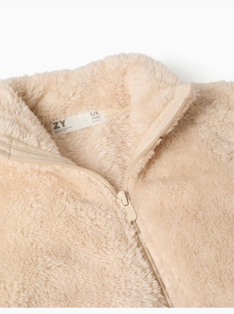 Chaqueta en sherpa con cierre de cremallera Blanco - Kiabi