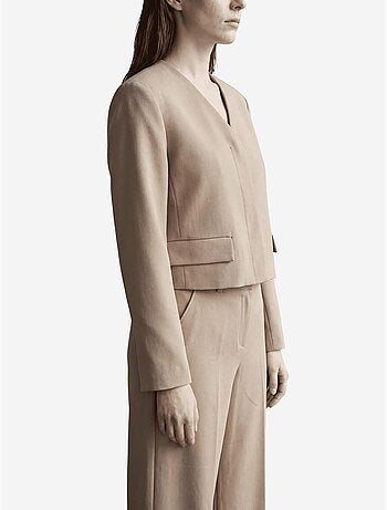 Chaqueta entallada con cuello en v y bolsillo de my fashion