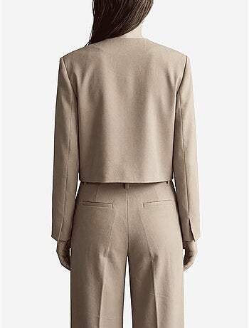 Chaqueta entallada con cuello en v y bolsillo de my fashion