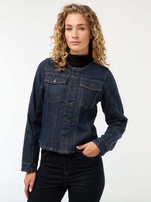 Chaqueta entallada de denim crudo - Kiabi