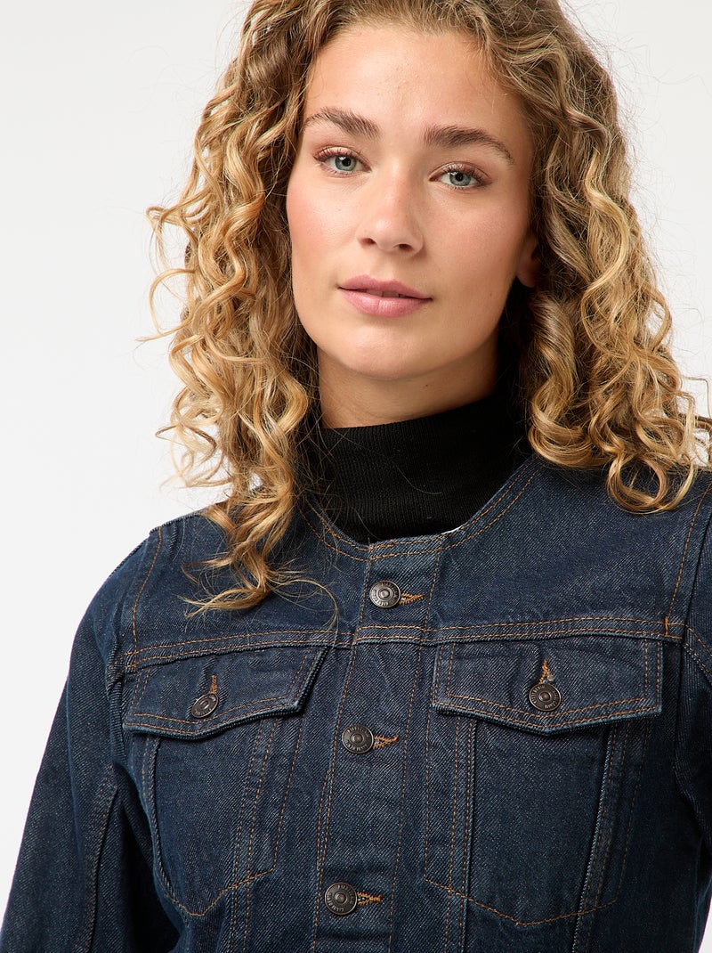 Chaqueta entallada de denim crudo Azul - Kiabi