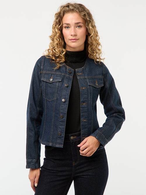 Chaqueta entallada de denim crudo - Kiabi