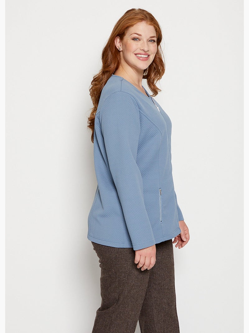 Chaqueta entallada sin cuello - Afibel Azul - Kiabi