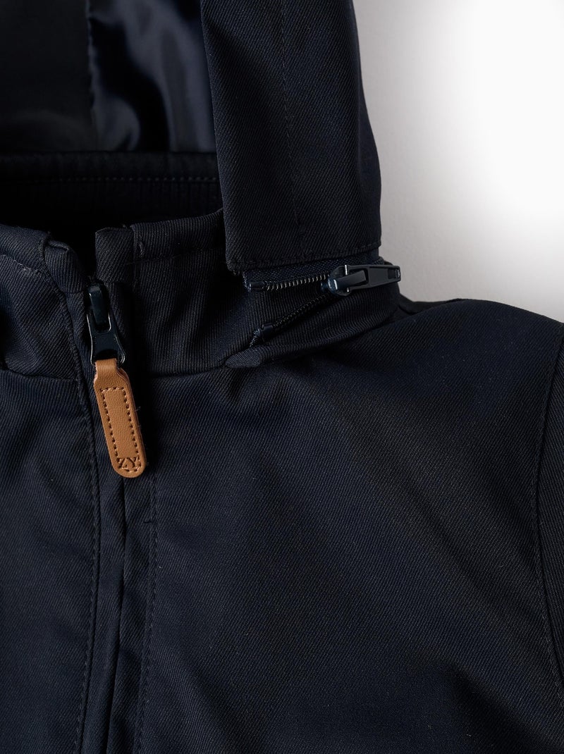 Chaqueta entretiempo con capucha desmontable Azul oscuro - Kiabi