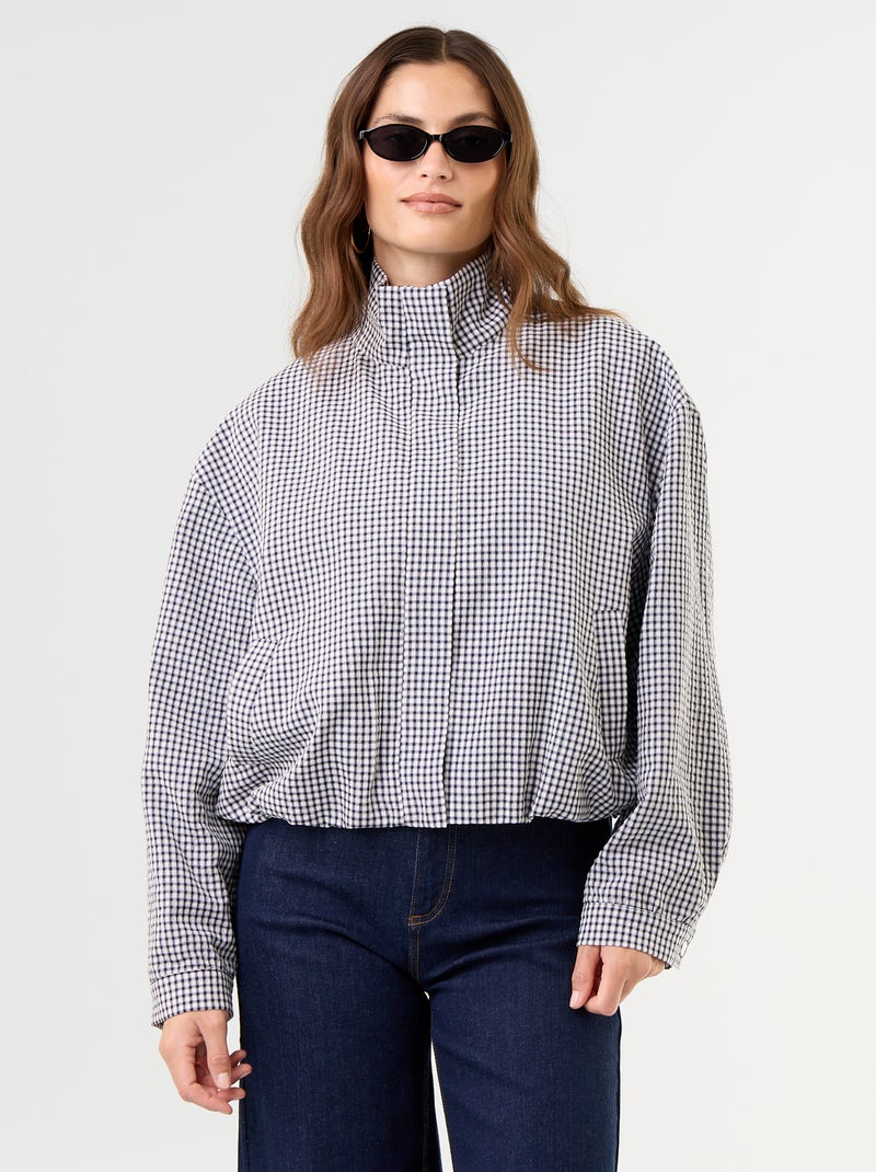 Chaqueta estilo bomber de cuadros Azul - Kiabi