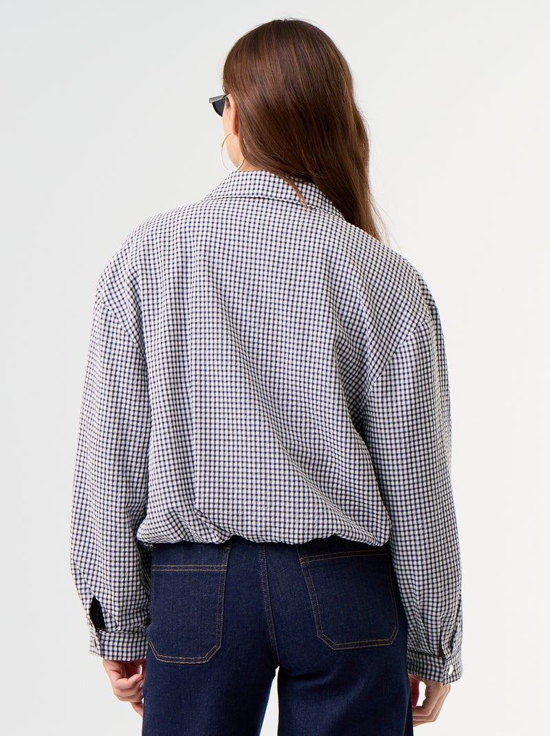 Chaqueta estilo bomber de cuadros Azul - Kiabi