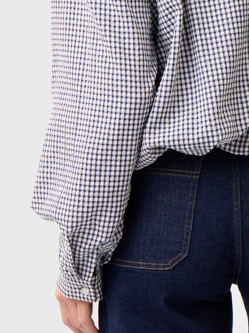 Chaqueta estilo bomber de cuadros Azul - Kiabi