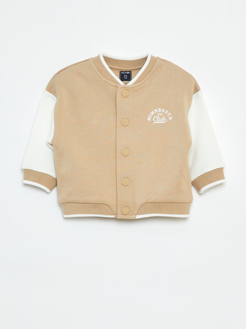 Chaqueta estilo campus Beige - Kiabi
