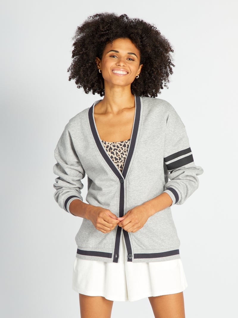 Chaqueta estilo campus GRIS - Kiabi