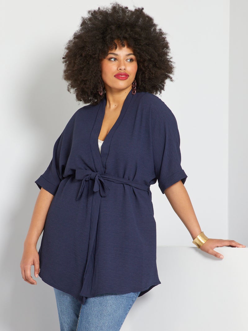 Chaqueta estilo kimono azul marino - Kiabi
