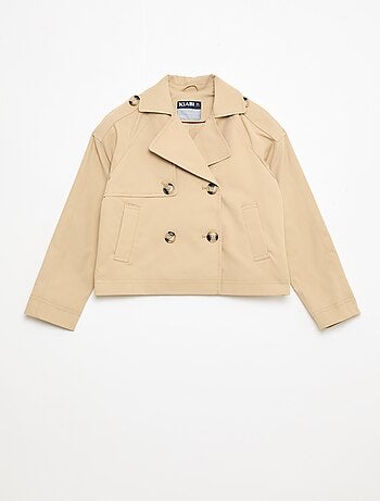 Chaqueta estilo trench cuello de traje