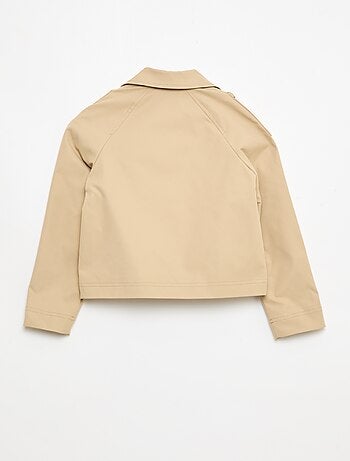 Chaqueta estilo trench cuello de traje