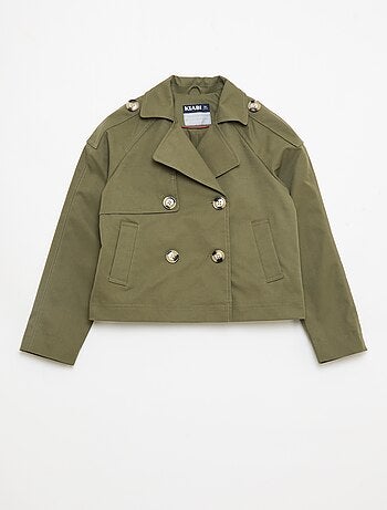 Chaqueta estilo trench cuello de traje