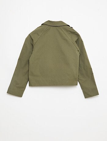 Chaqueta estilo trench cuello de traje