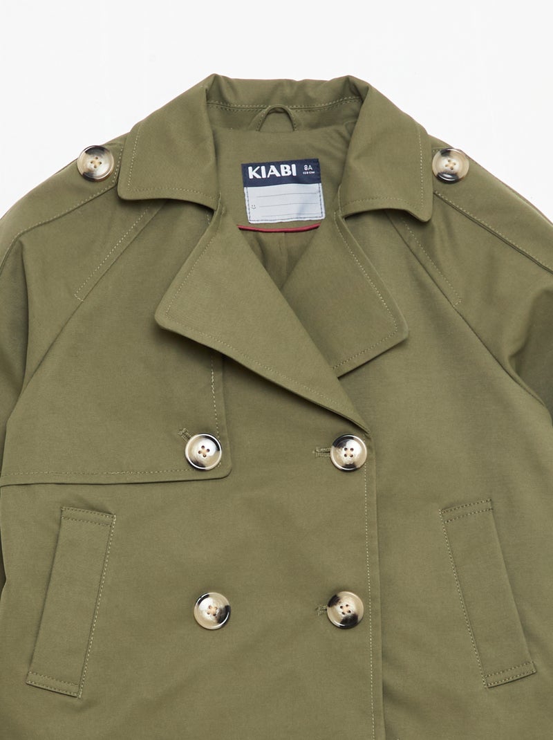 Chaqueta estilo trench cuello de traje Kaki - Kiabi