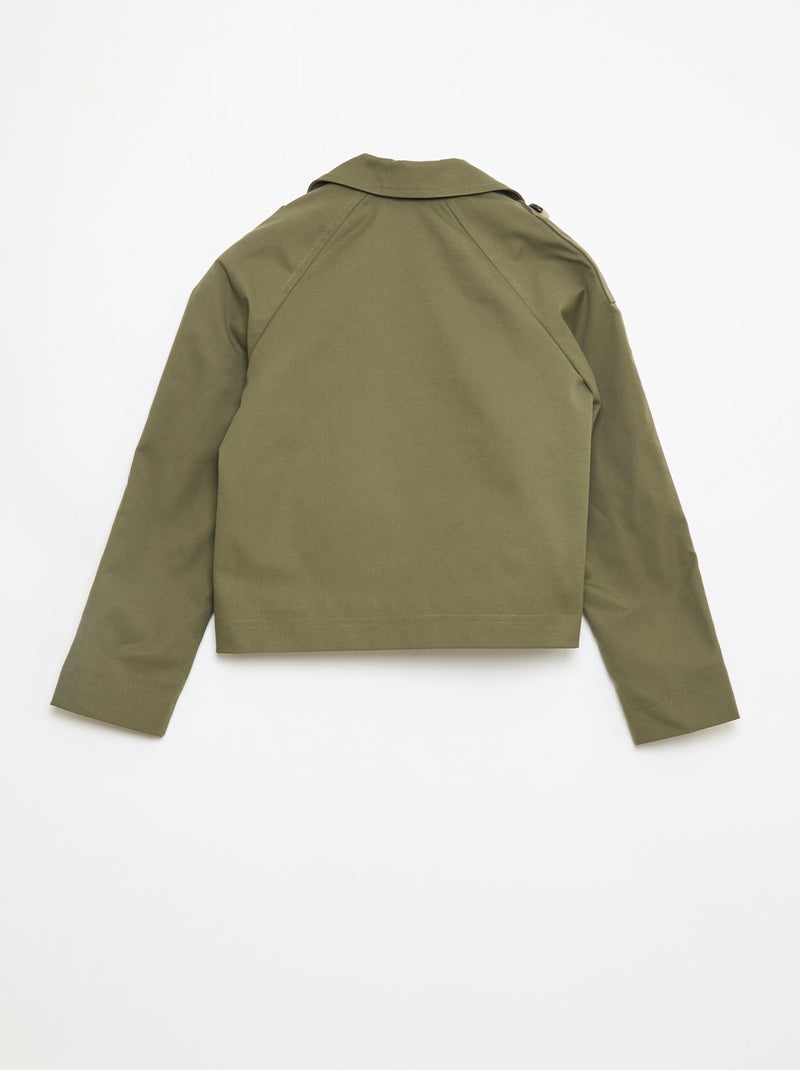 Chaqueta estilo trench cuello de traje Kaki - Kiabi