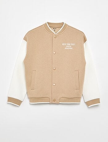 Chaqueta estilo universitario de manga larga