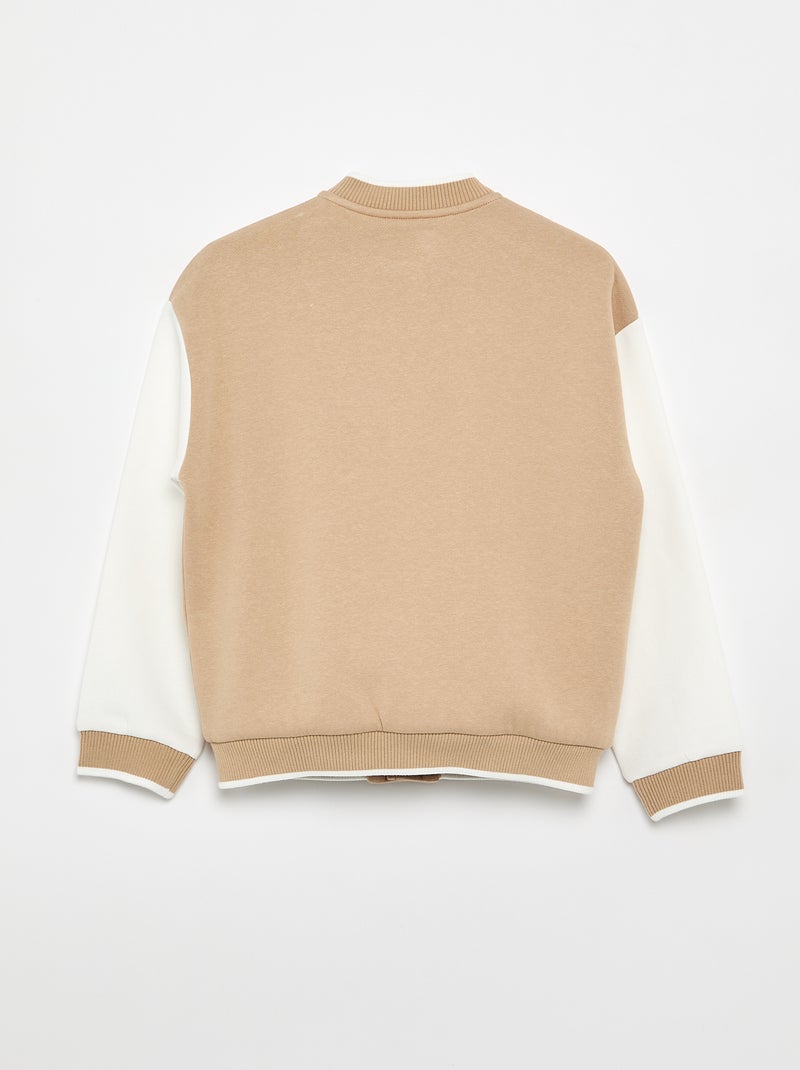 Chaqueta estilo universitario de manga larga Beige - Kiabi