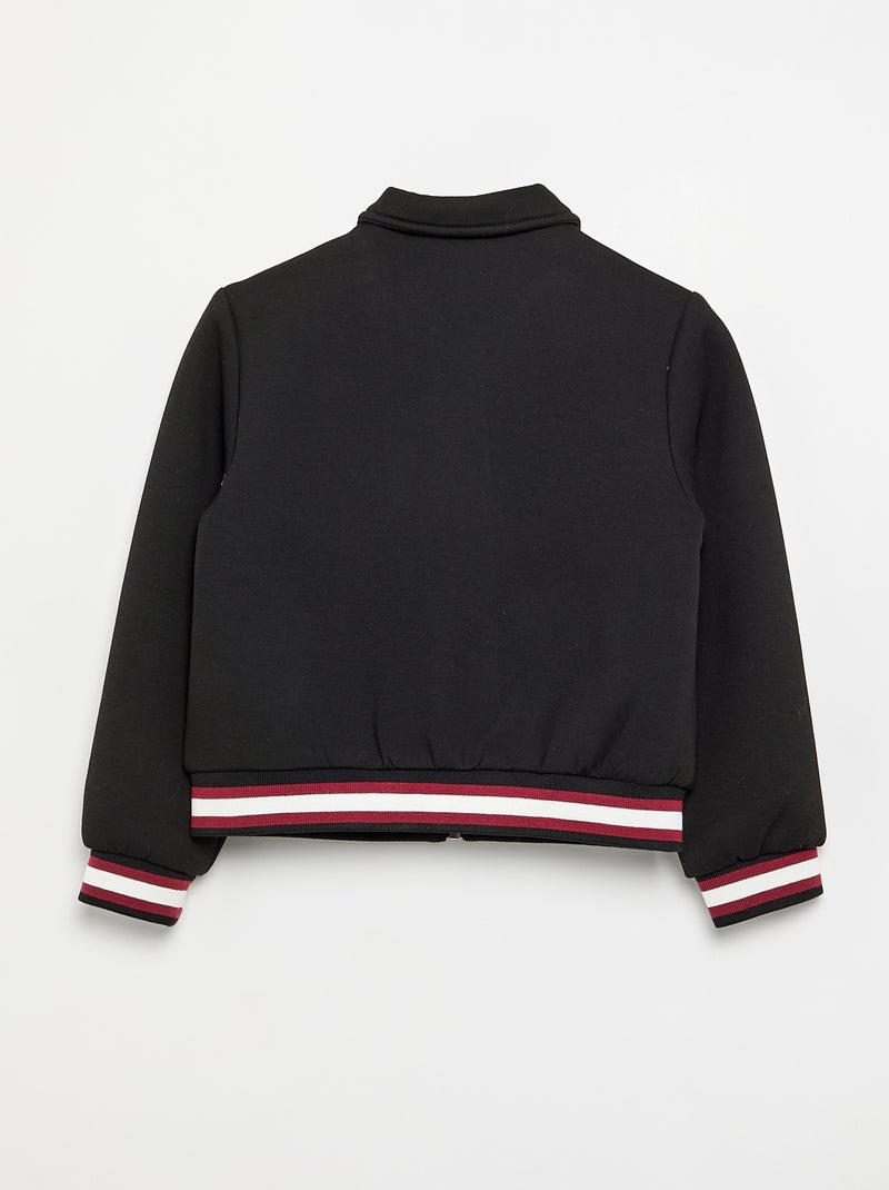 Chaqueta estilo universitario de manga larga Negro - Kiabi