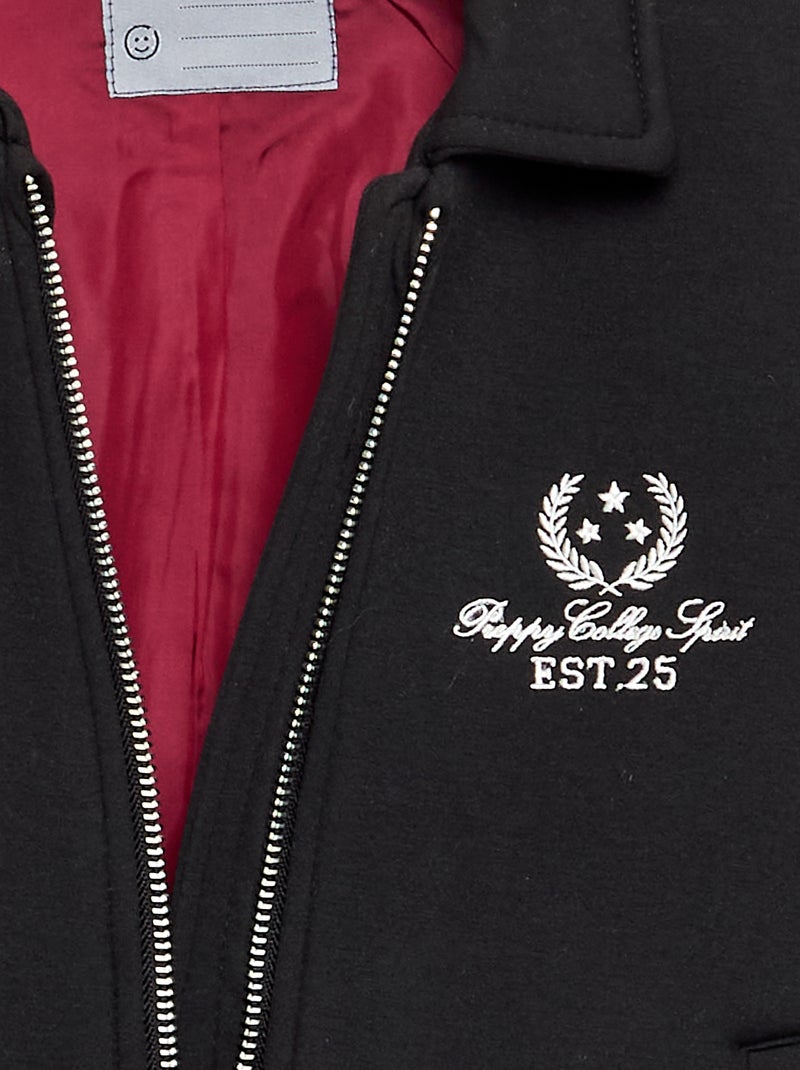 Chaqueta estilo universitario de manga larga Negro - Kiabi