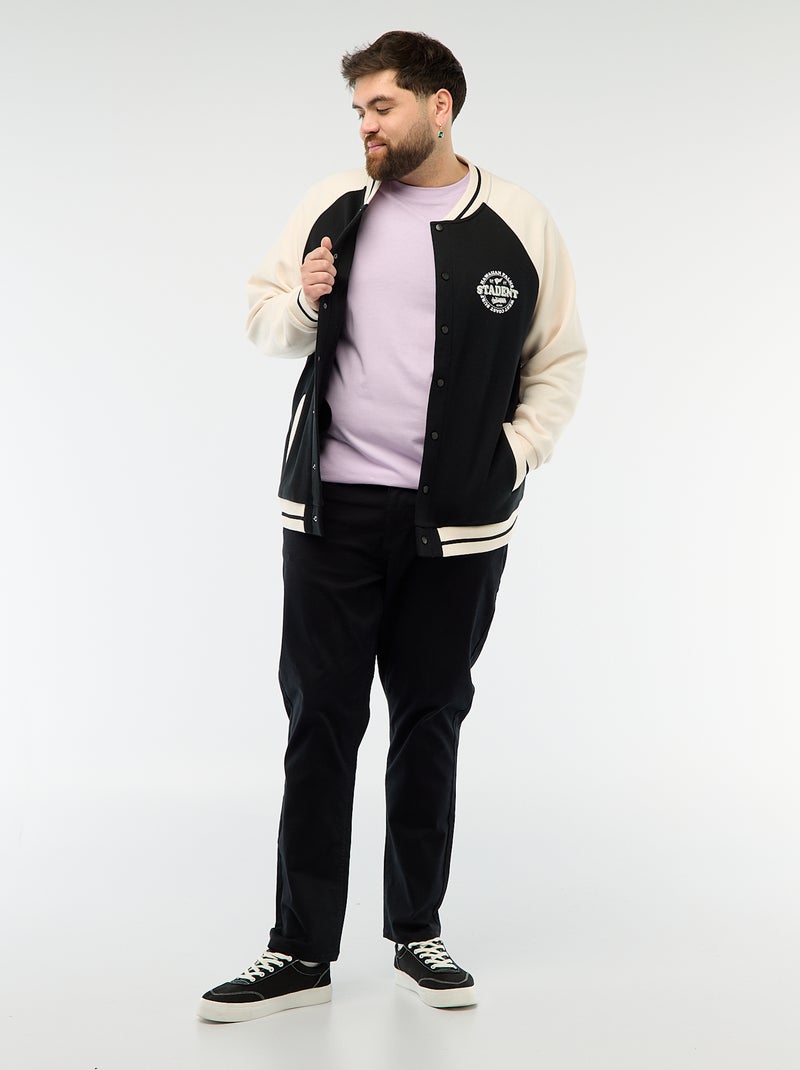 Chaqueta estilo universitario mangas raglán Negro - Kiabi