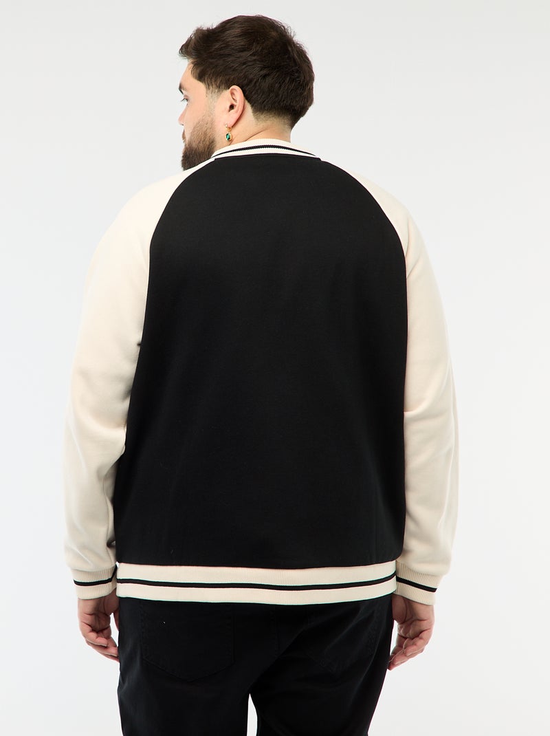 Chaqueta estilo universitario mangas raglán Negro - Kiabi