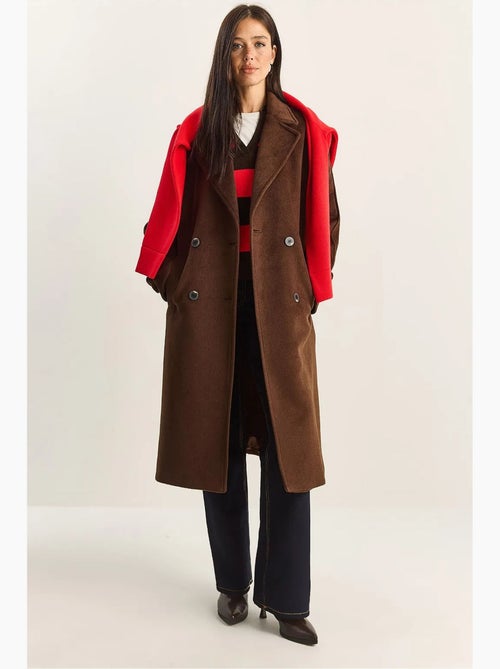 Chaqueta extragrande de mezcla de algodón y felpa con botones lucci - Kiabi Chaqueta extragrande de mezcla de algodón y felpa con botones lucci - Kiabi