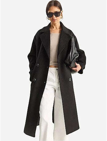 Chaqueta extragrande de mezcla de algodón y felpa con botones lucci