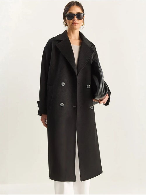 Chaqueta extragrande de mezcla de algodón y felpa con botones lucci - Kiabi Chaqueta extragrande de mezcla de algodón y felpa con botones lucci - Kiabi
