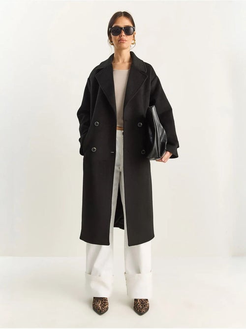 Chaqueta extragrande de mezcla de algodón y felpa con botones lucci - Kiabi Chaqueta extragrande de mezcla de algodón y felpa con botones lucci - Kiabi