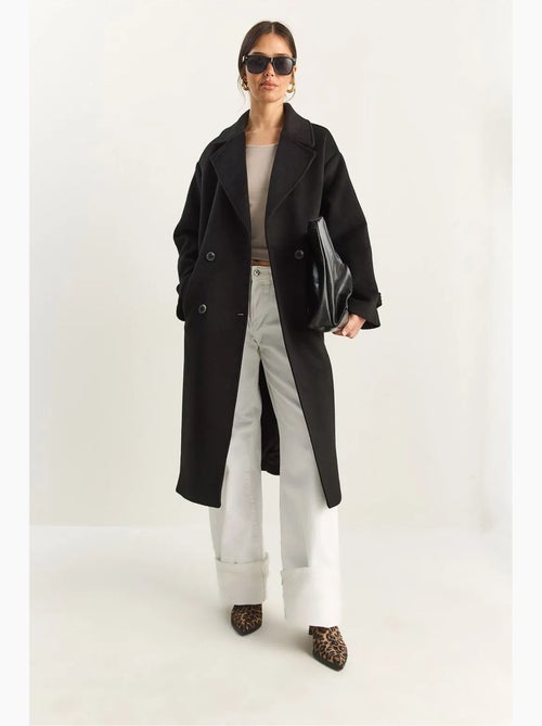 Chaqueta extragrande de mezcla de algodón y felpa con botones lucci - Kiabi Chaqueta extragrande de mezcla de algodón y felpa con botones lucci - Kiabi