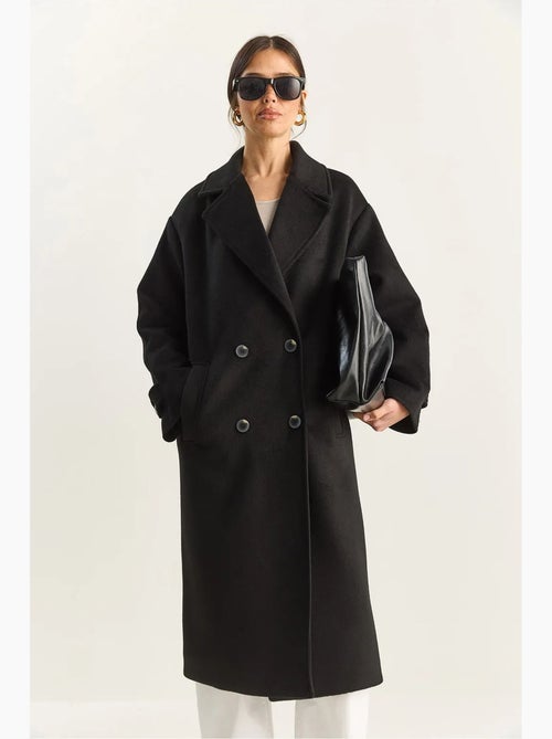 Chaqueta extragrande de mezcla de algodón y felpa con botones lucci - Kiabi Chaqueta extragrande de mezcla de algodón y felpa con botones lucci - Kiabi