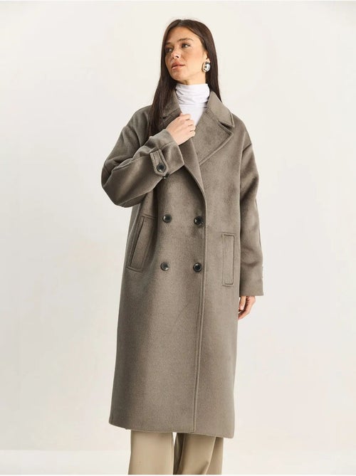 Chaqueta extragrande de mezcla de algodón y felpa con botones lucci - Kiabi Chaqueta extragrande de mezcla de algodón y felpa con botones lucci - Kiabi
