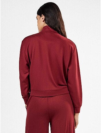 Chaqueta felpa corta con cremallera