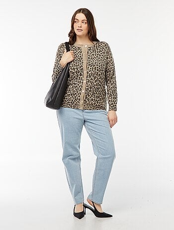 Chaqueta fina con estampado de leopardo