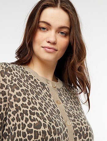 Chaqueta fina con estampado de leopardo