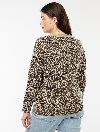 Chaqueta fina con estampado de leopardo