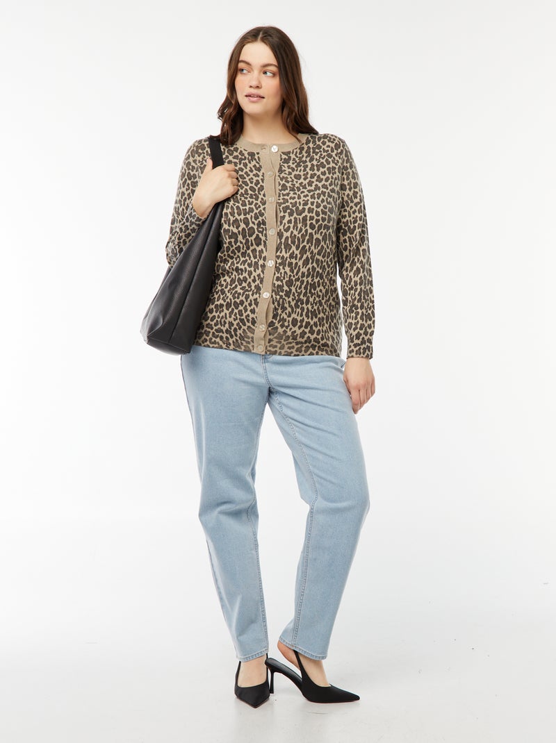 Chaqueta fina con estampado de leopardo Beige - Kiabi