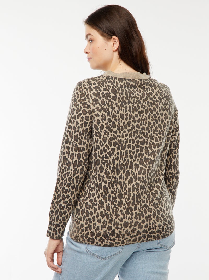 Chaqueta fina con estampado de leopardo Beige - Kiabi