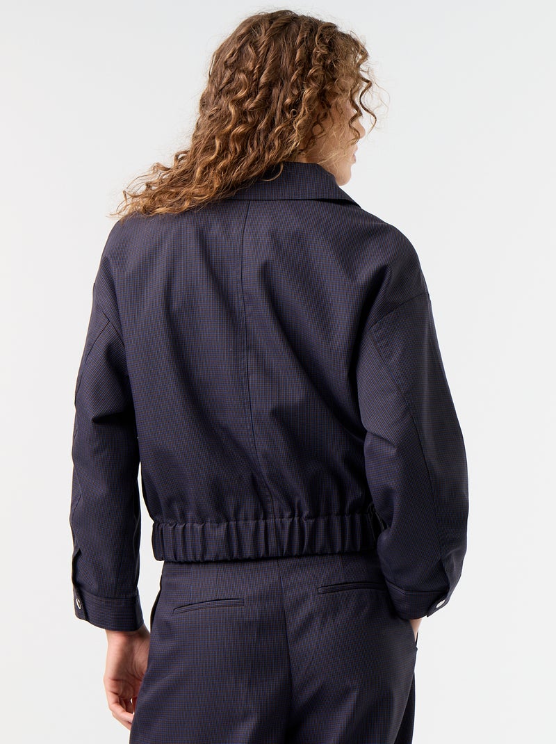 Chaqueta fluida con cremallera Azul - Kiabi
