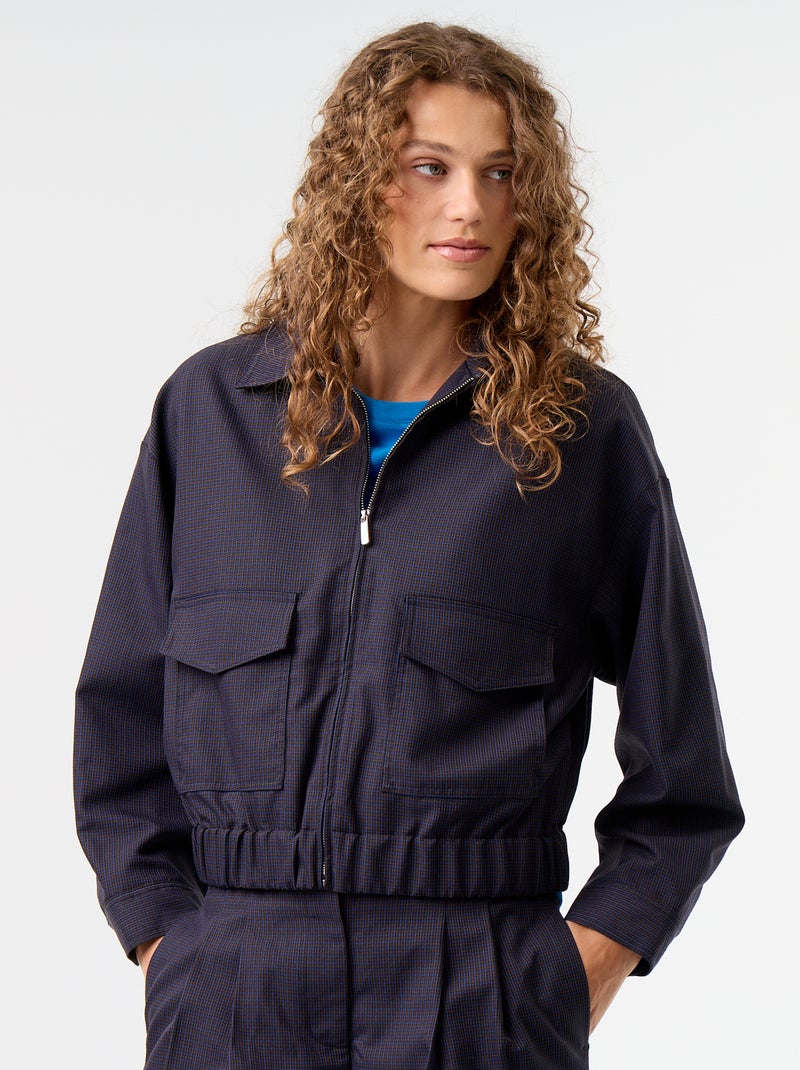 Chaqueta fluida con cremallera Azul - Kiabi