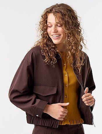 Chaqueta fluida con cremallera