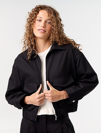 Chaqueta fluida con cremallera