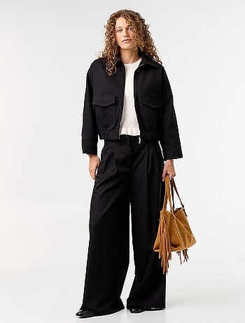 Chaqueta fluida con cremallera