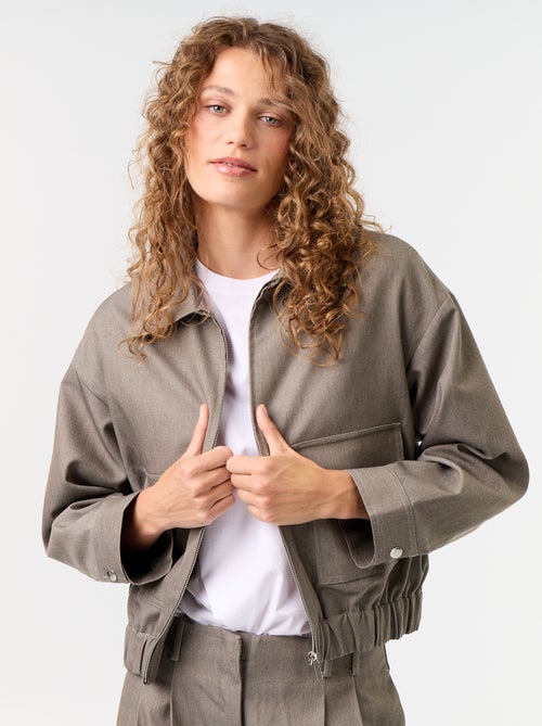 Chaqueta fluida con cremallera - Kiabi Chaqueta fluida con cremallera - Kiabi