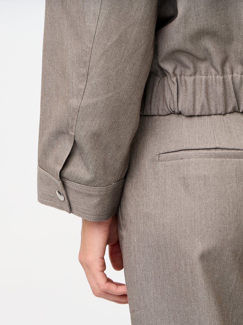 Chaqueta fluida con cremallera Verde - Kiabi