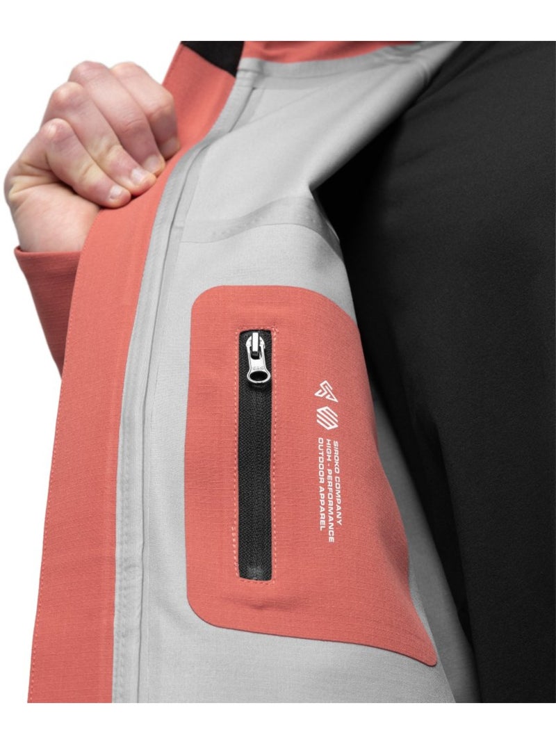 Chaqueta hardshell montaña hombre senderismo hombre simien Rojo - Kiabi