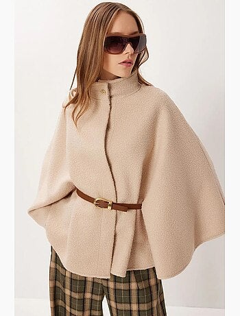 Chaqueta holgada de gabardina texturizada con botones y medio cuello alto de estambul istanbul