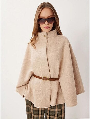 Chaqueta holgada de gabardina texturizada con botones y medio cuello alto de estambul istanbul